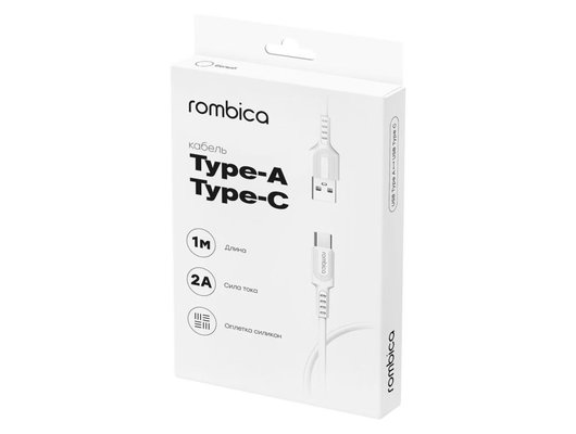 Кабель Rombica Digital CB-AC101 USB 2.0 - Type-C 1м 20Вт Белый (CB-AC101W)